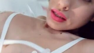 Anabella Galeano Lewd White Lingerie Tease Video